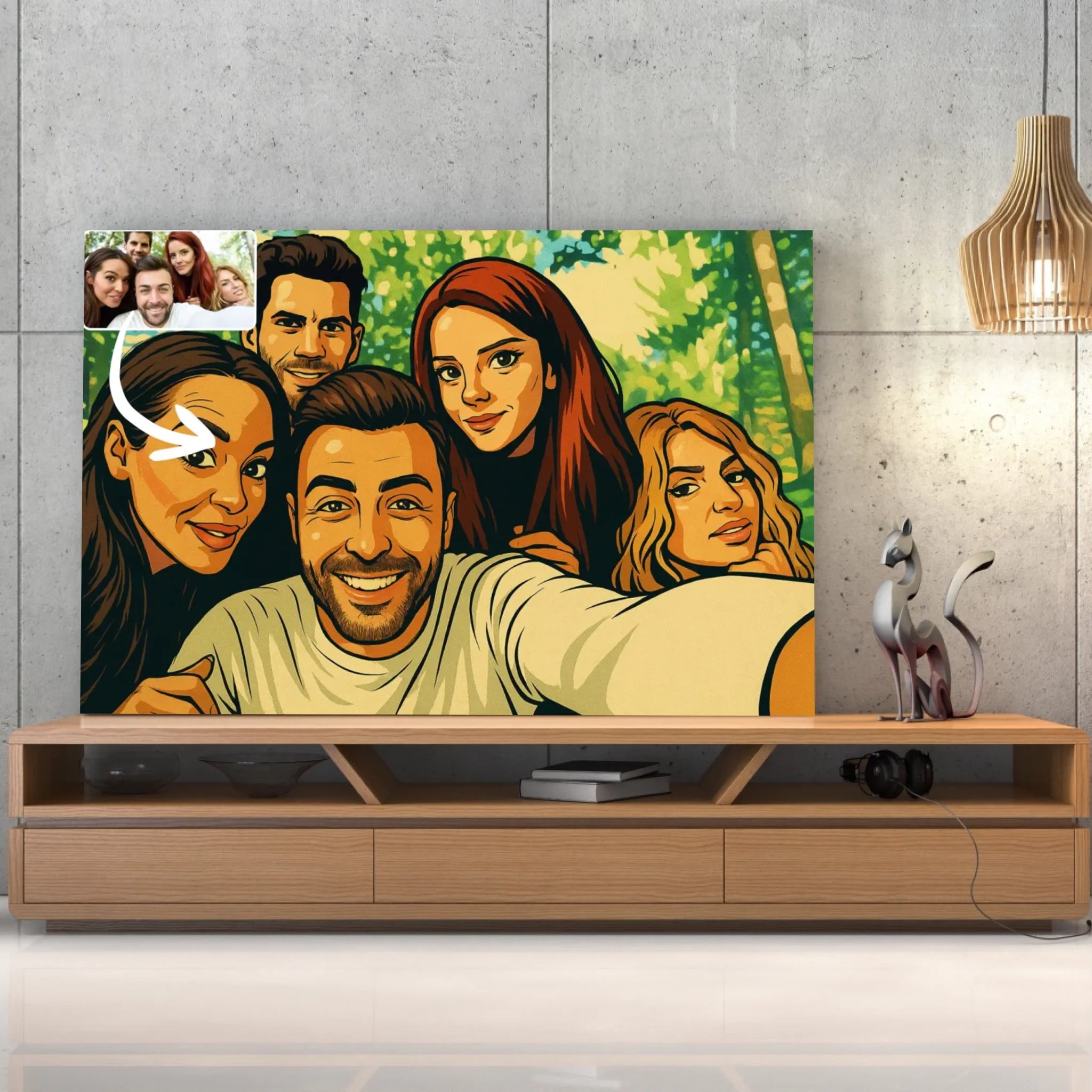 Portrait horizontal personnalisé effet cartoon type GTA Toile Unique