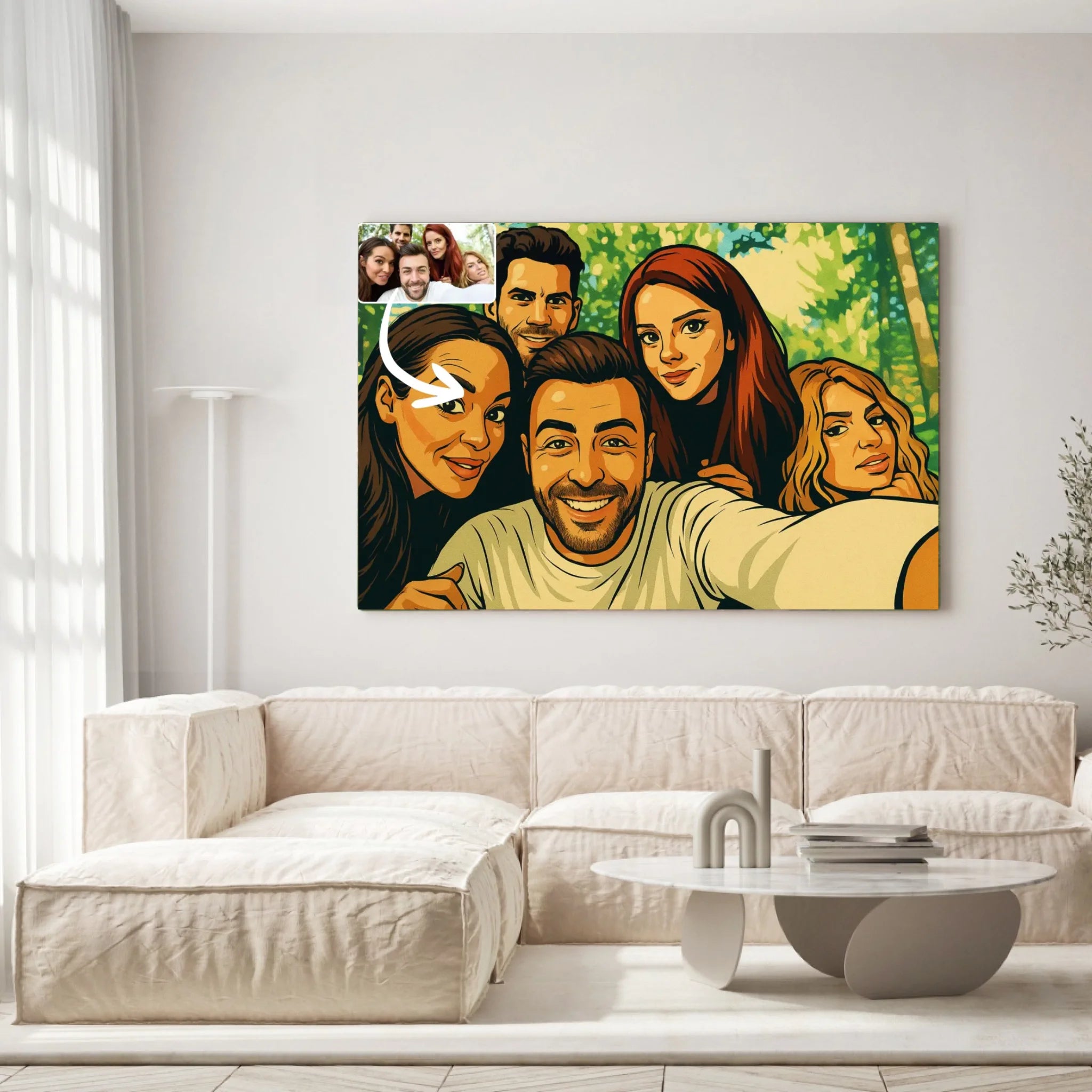 Portrait horizontal personnalisé effet cartoon type GTA Toile Unique