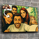 Portrait horizontal personnalisé effet cartoon type GTA Toile Unique