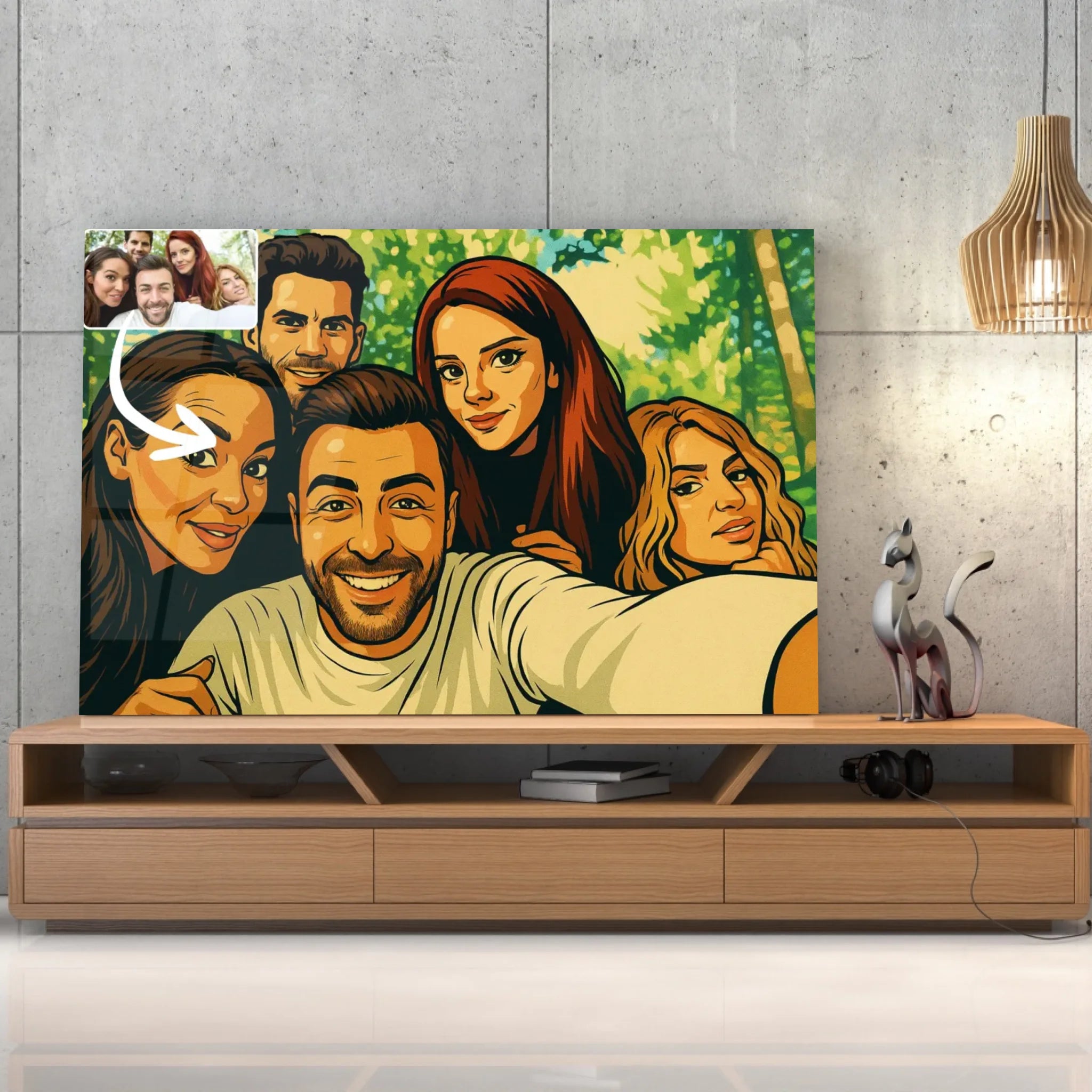 Portrait horizontal personnalisé effet cartoon type GTA Toile Unique