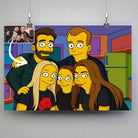 Portrait horizontal personnalisé style Simpson Toile Unique