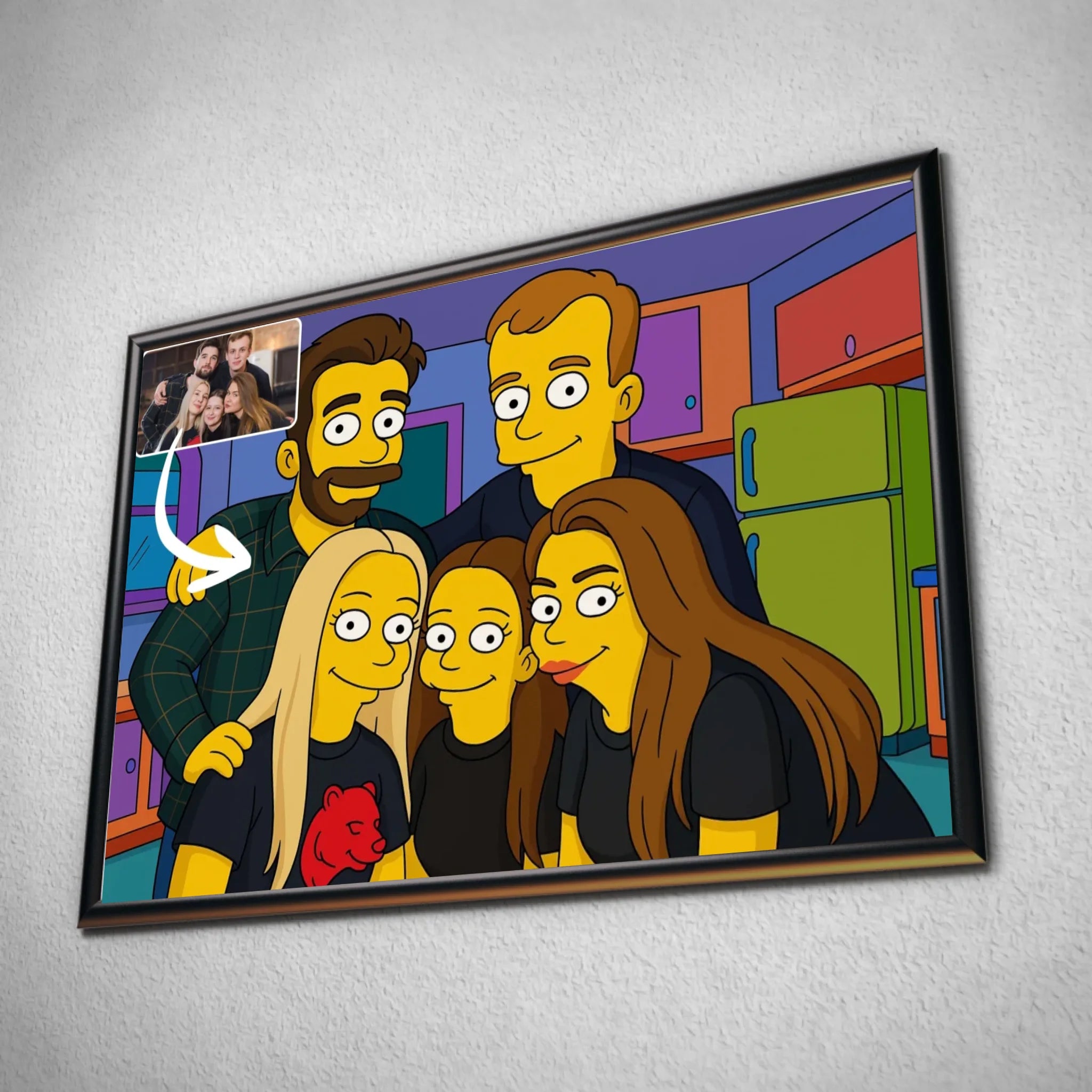 Portrait horizontal personnalisé style Simpsons Toile Unique