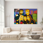 Portrait horizontal personnalisé style Simpsons Toile Unique