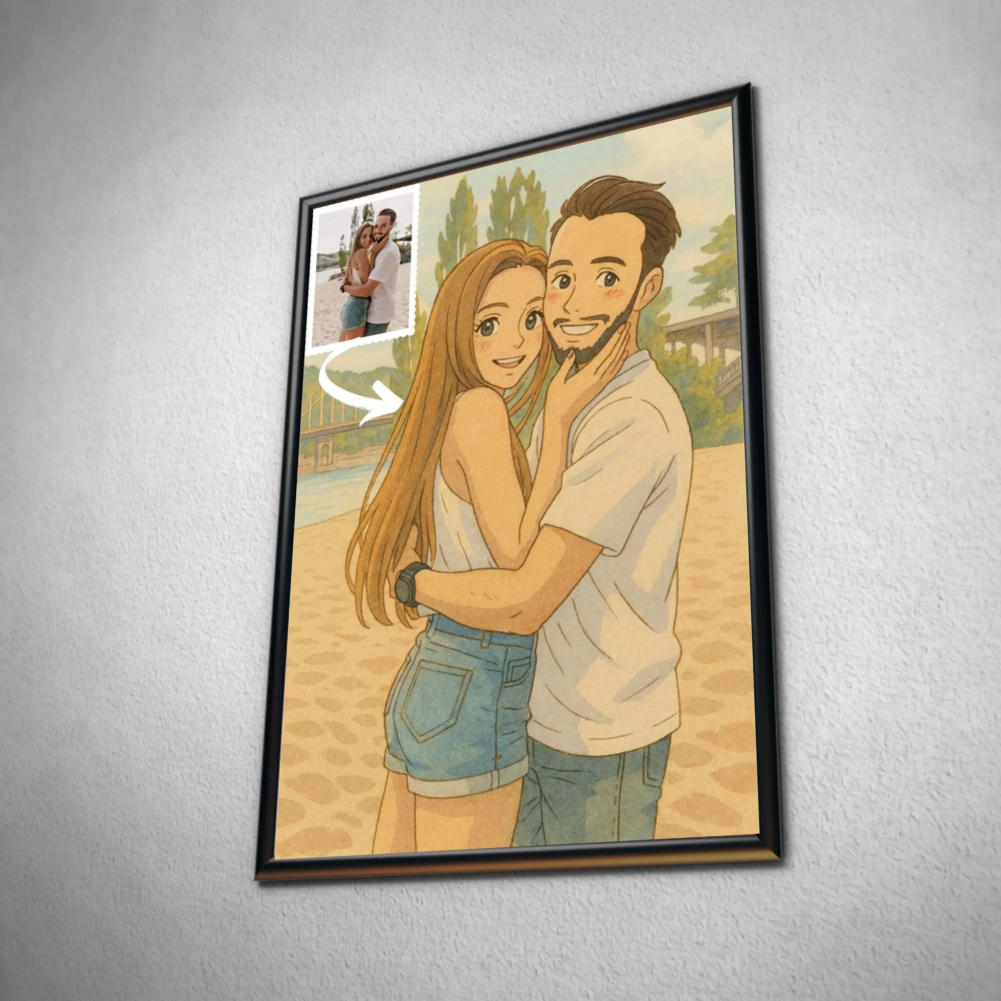 Portrait personnalisé style anime japonais Ghibli Toile Unique