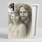 Portrait personnalisé effet dessin au crayon graphite Toile Unique