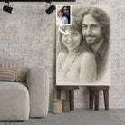 Portrait personnalisé effet dessin au crayon graphite Toile Unique