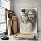 Portrait personnalisé effet dessin au crayon graphite Toile Unique