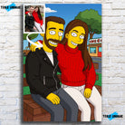 Portrait personnalisé style Simpsons Toile Unique