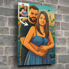 Portrait personnalisé effet cartoon type GTA Toile Unique