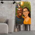 Portrait personnalisé style caricature Toile Unique