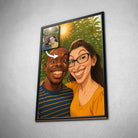 Portrait personnalisé style caricature Toile Unique