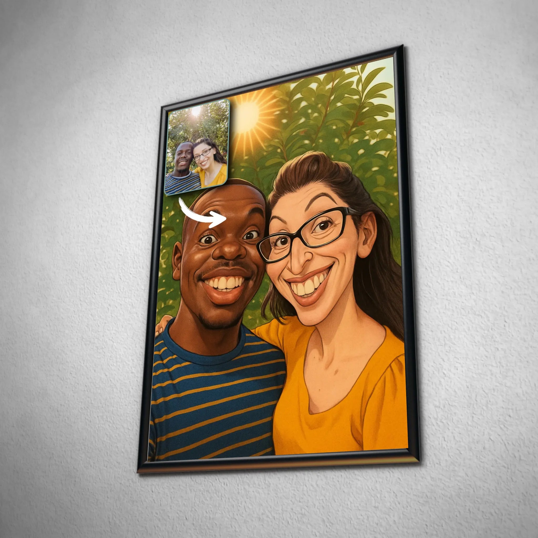 Portrait personnalisé style caricature Toile Unique