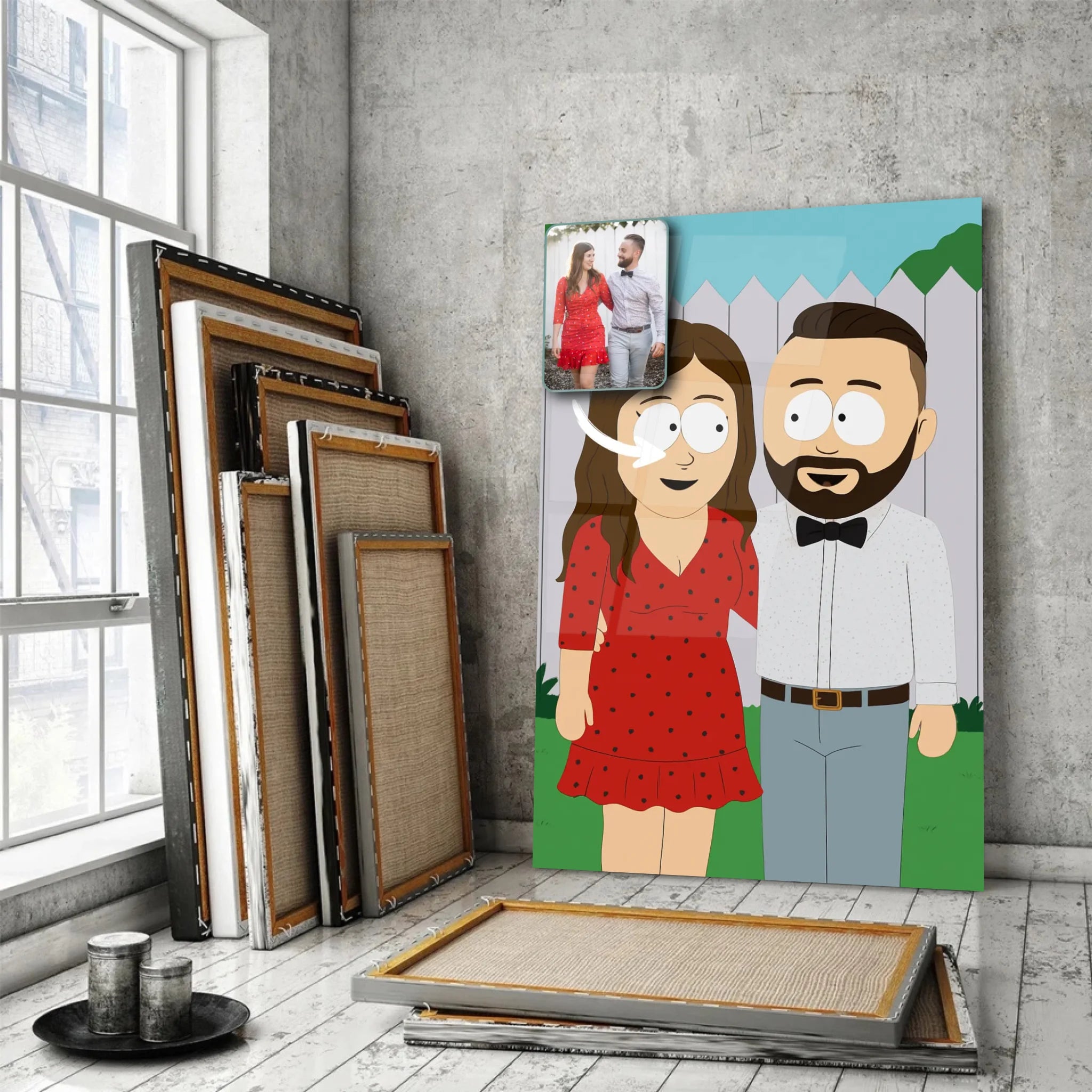 Portrait personnalisé style South Park Toile Unique