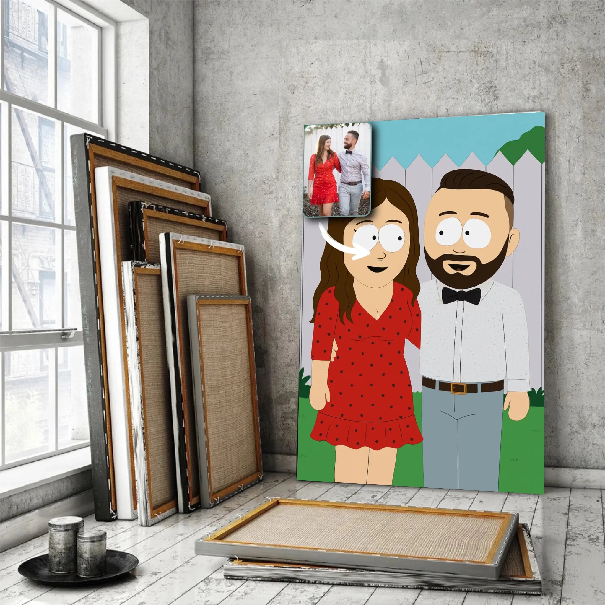 Portrait personnalisé style South Park Toile Unique