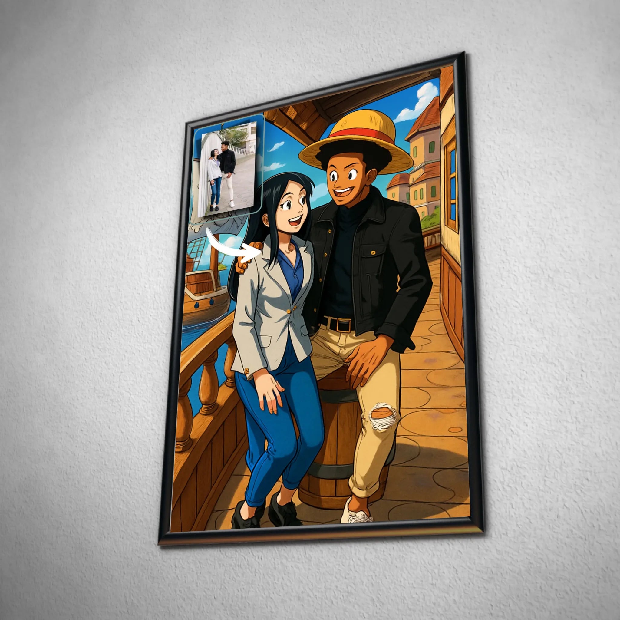 Portrait personnalisé style One Piece Toile Unique