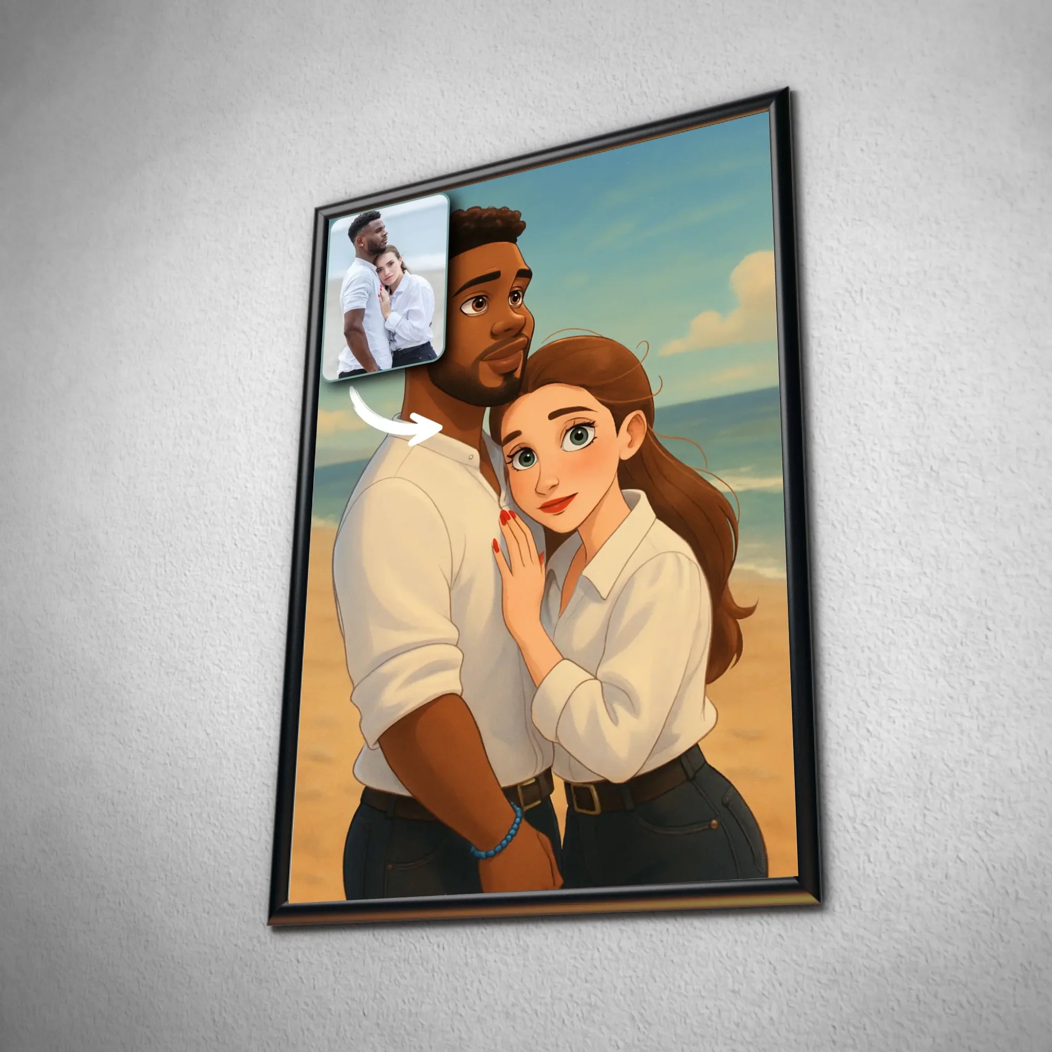 Portrait personnalisé style Disney Toile Unique