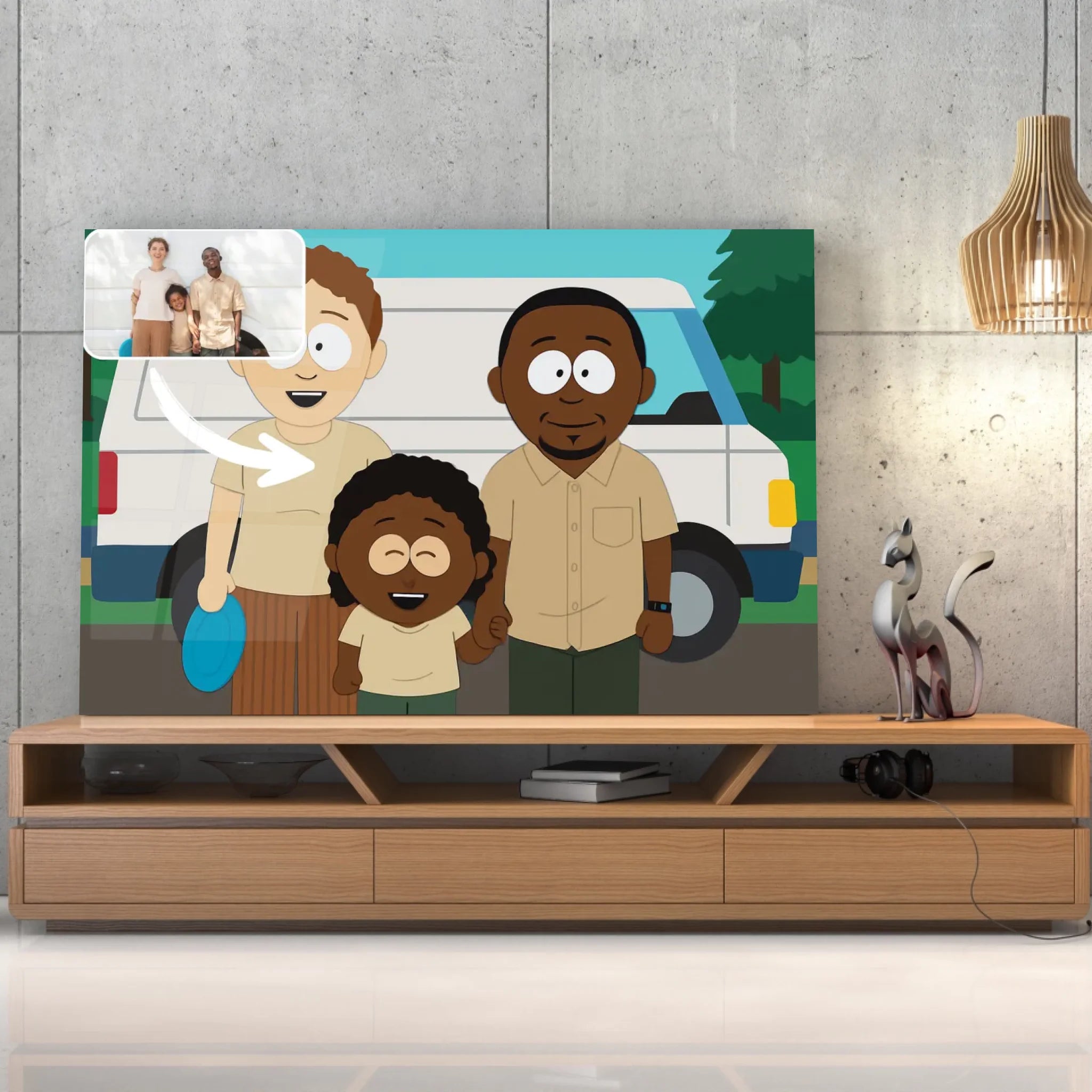 Portrait horizontal personnalisé style South Park Toile Unique