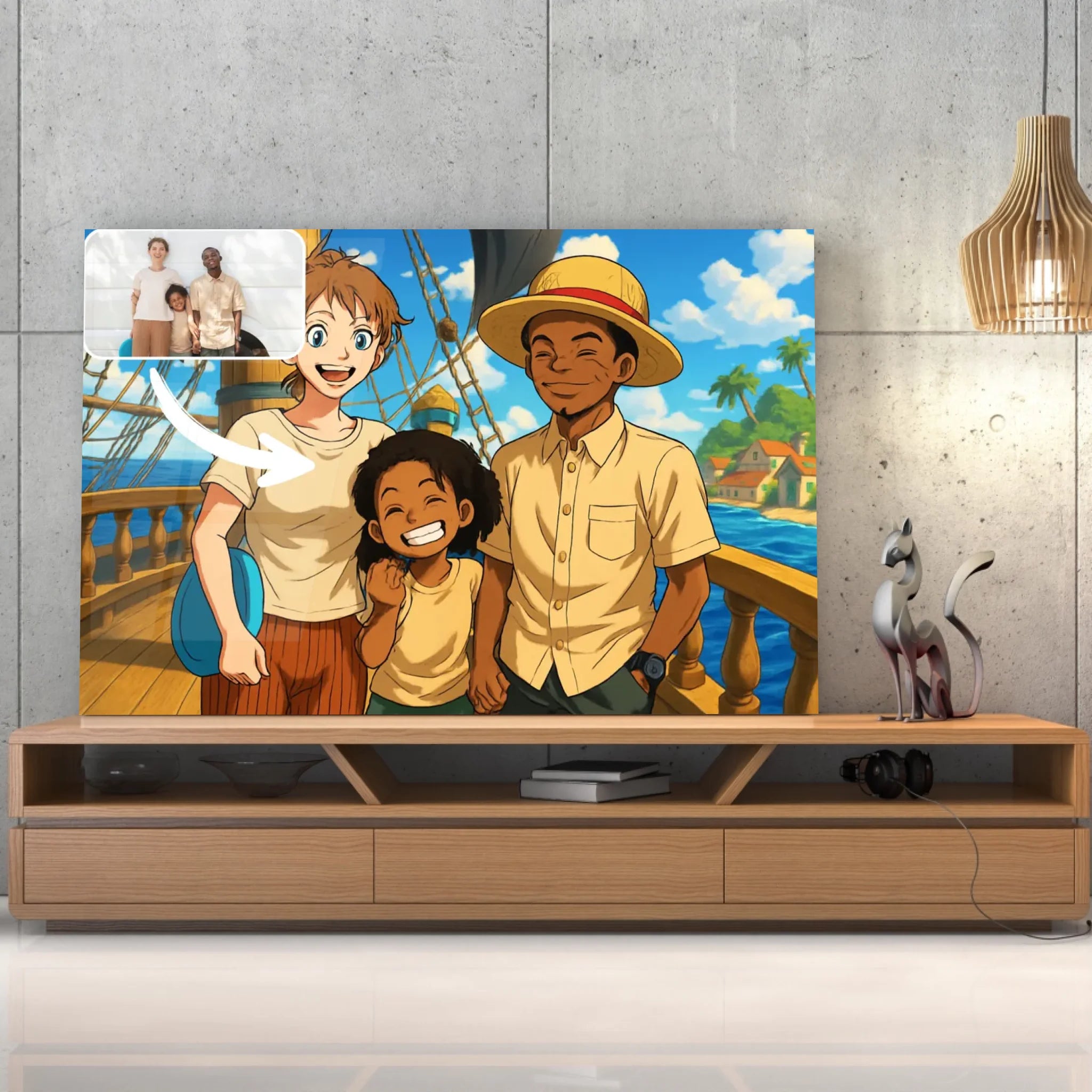 Portrait horizontal personnalisé style One Piece Toile Unique