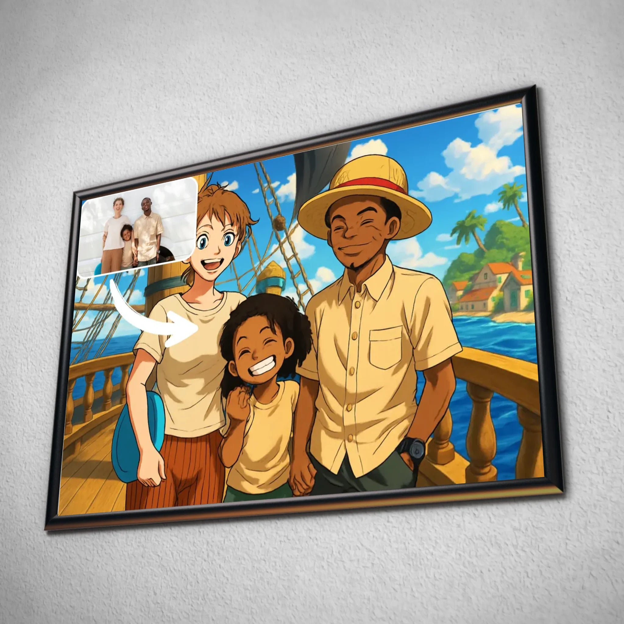 Portrait horizontal personnalisé style One Piece Toile Unique