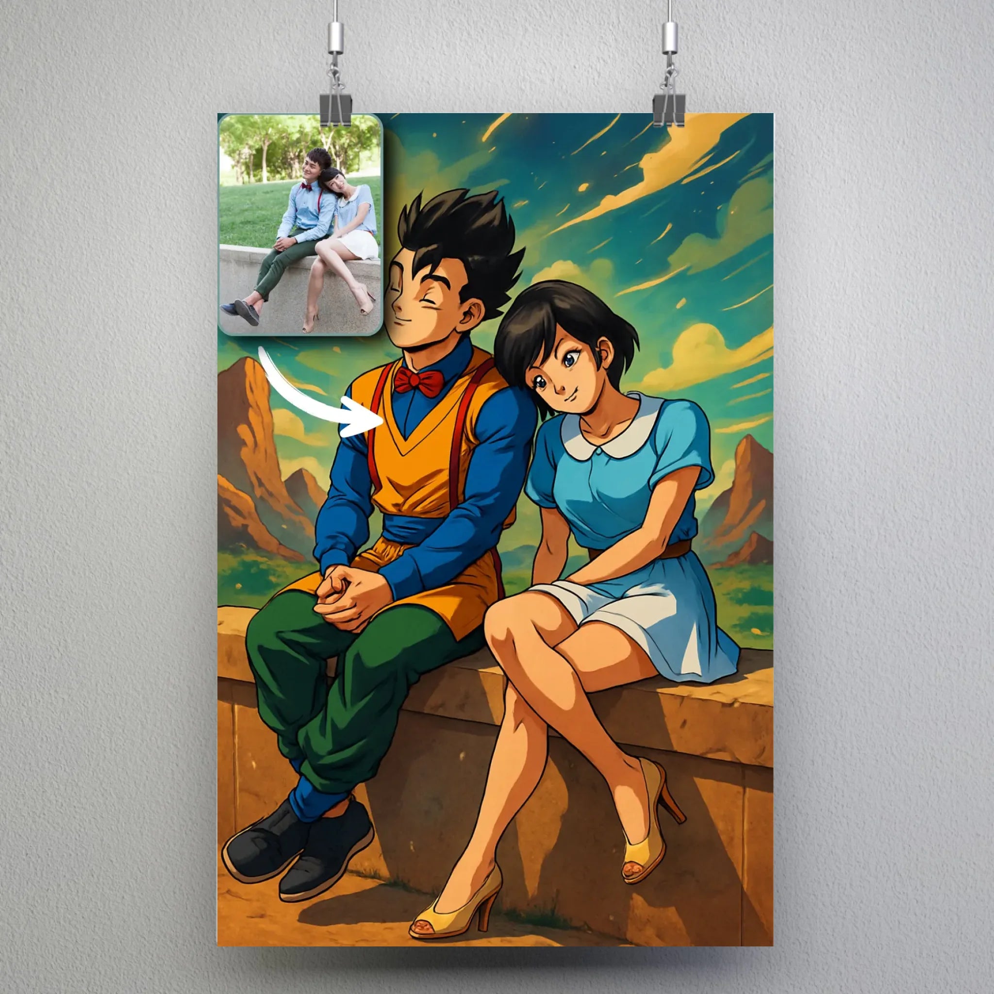 Portrait personnalisé style Dragon Ball Toile Unique