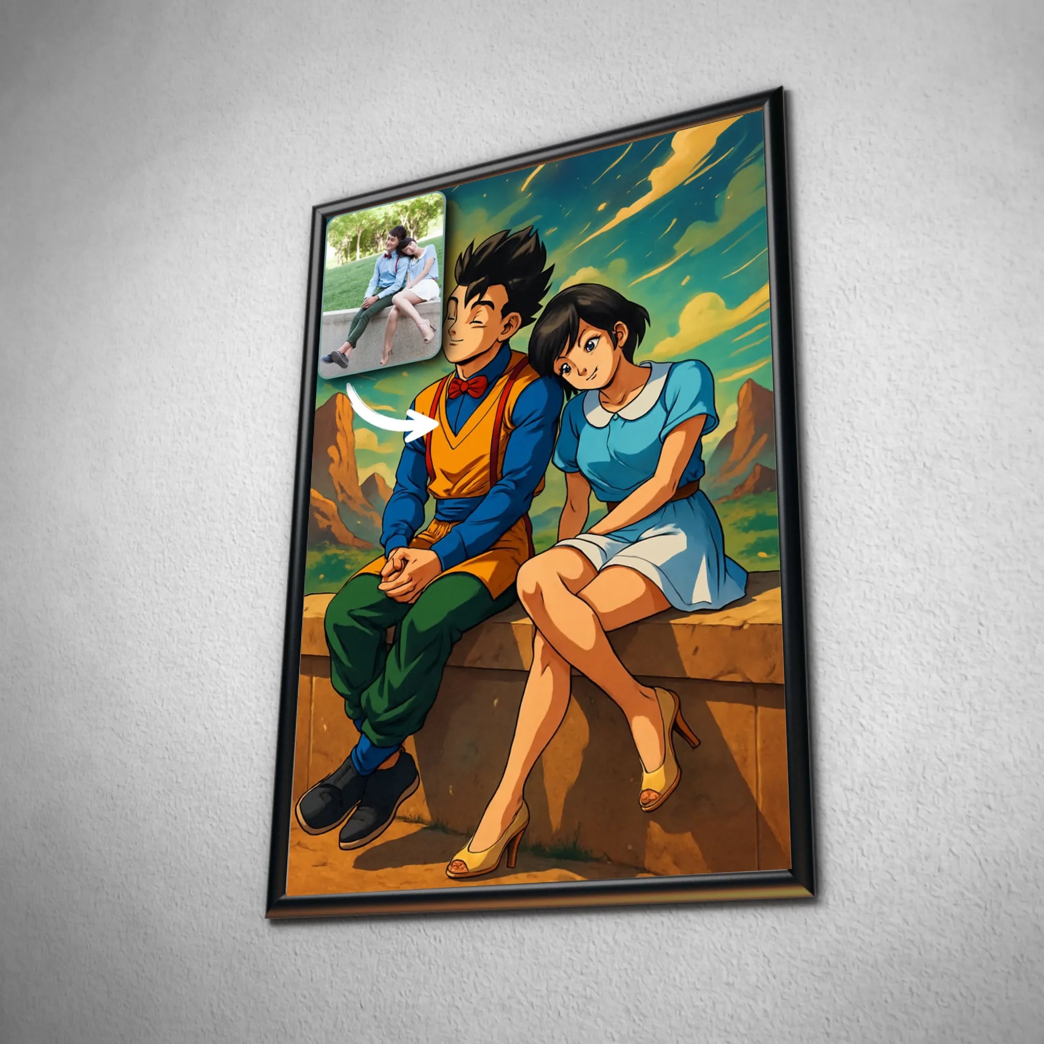 Portrait personnalisé style Dragon Ball Toile Unique