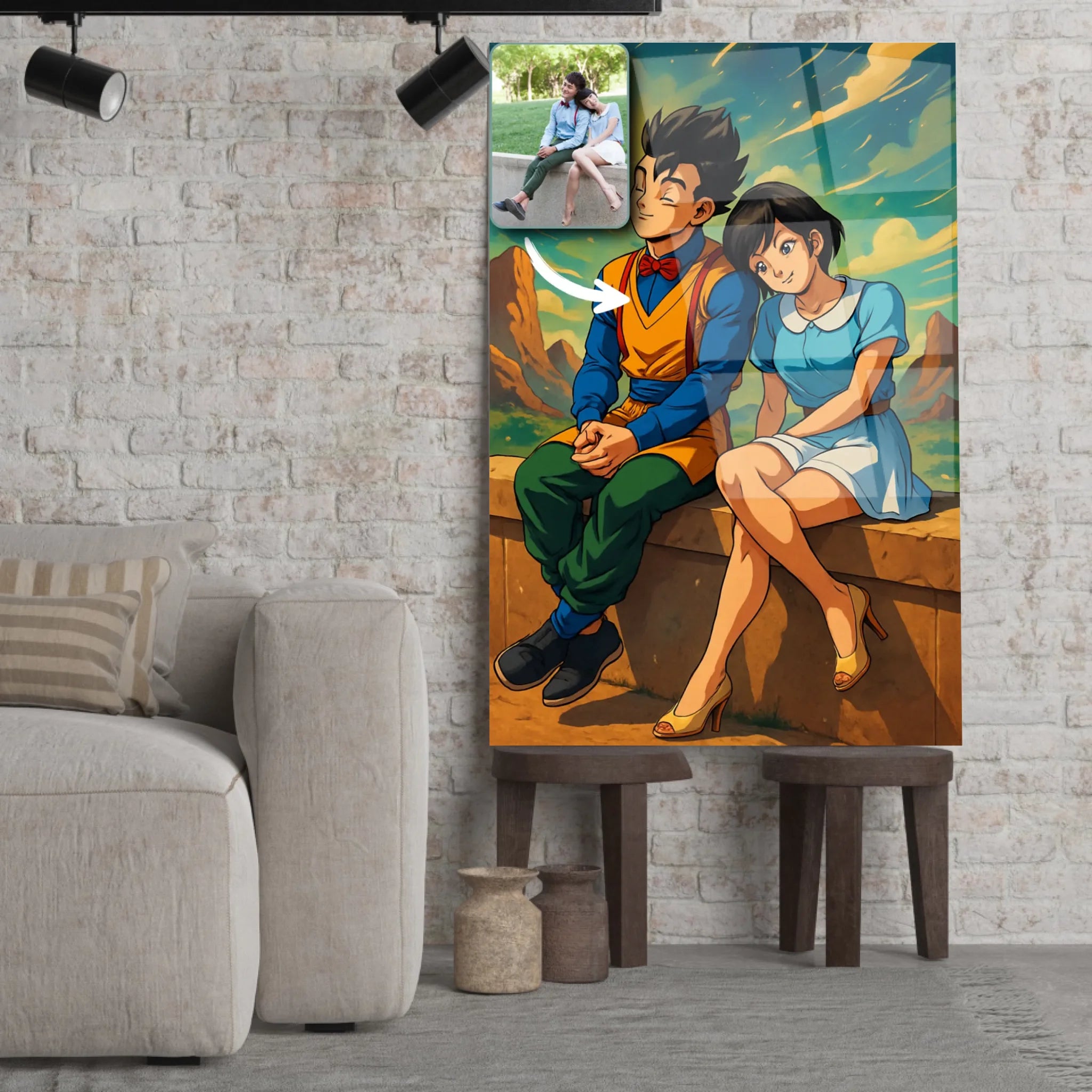 Portrait personnalisé style Dragon Ball Toile Unique