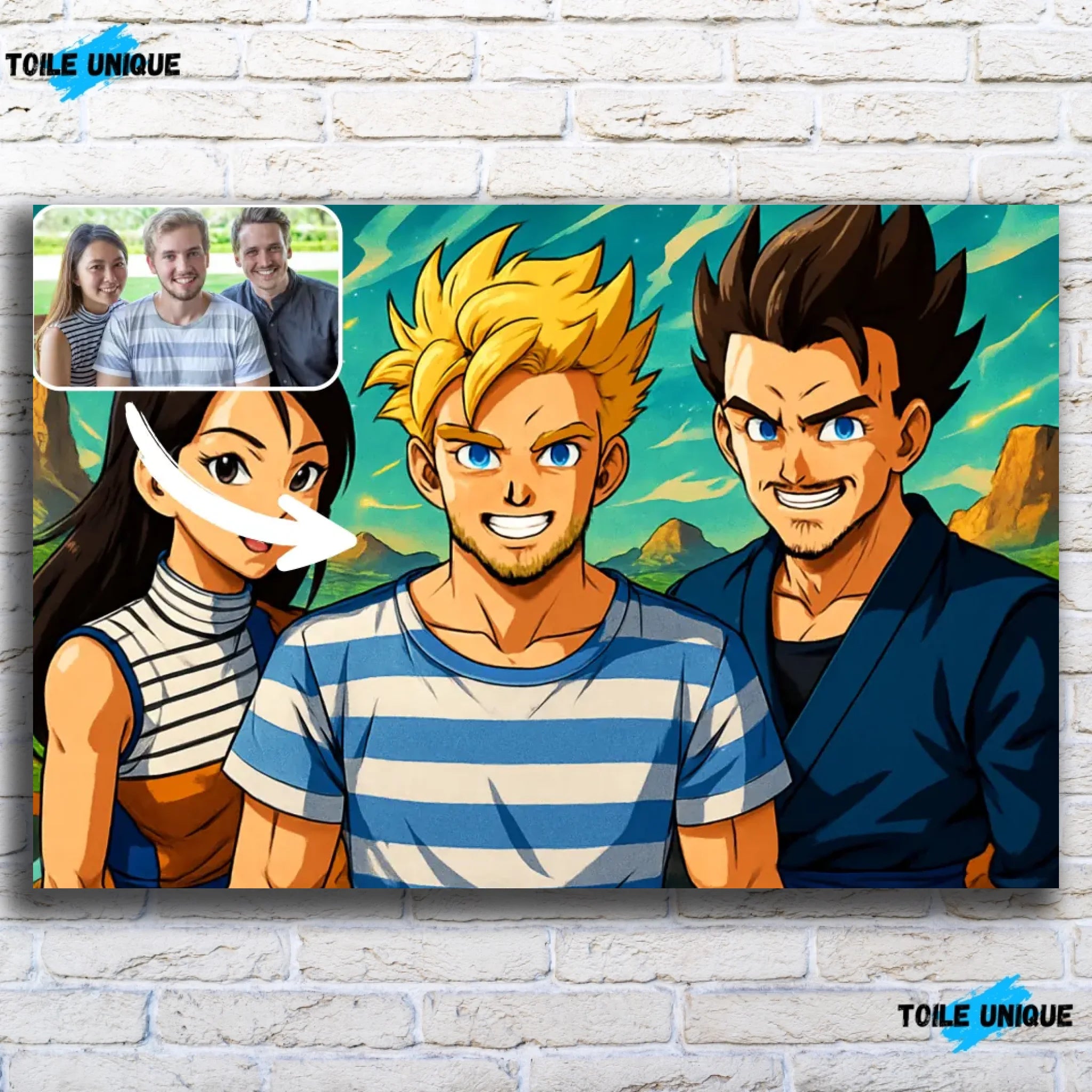 Portrait horizontal personnalisé style Dragon Ball Toile Unique