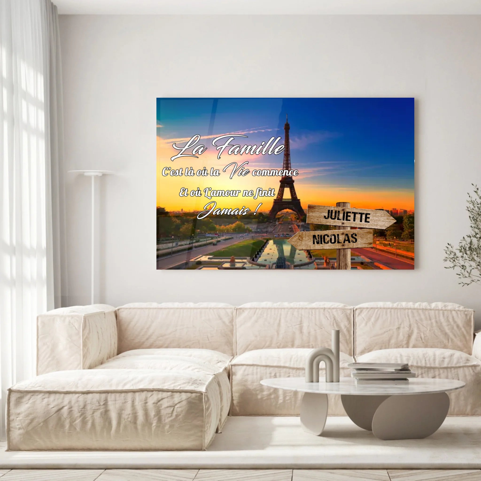 Tableau prénoms - Tour Eiffel de Paris Toile Unique.fr