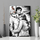 portrait-personnalise-manga-retro-noir-et-blanc Toile Unique