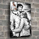 portrait-personnalise-manga-retro-noir-et-blanc Toile Unique