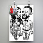 portrait personnalise style caricature noir et blanc Toile Unique