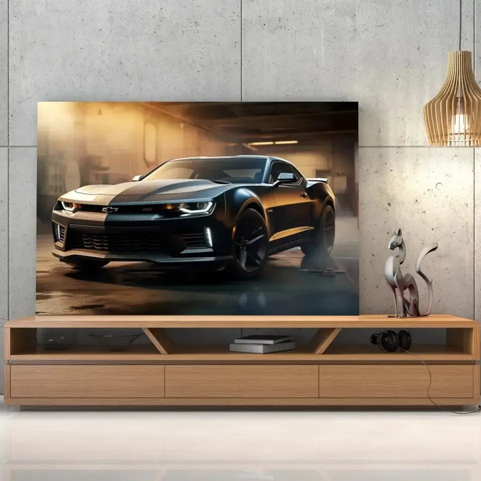 Tableau Décoratif Chevrolet Camaro Carbone - Toile Unique