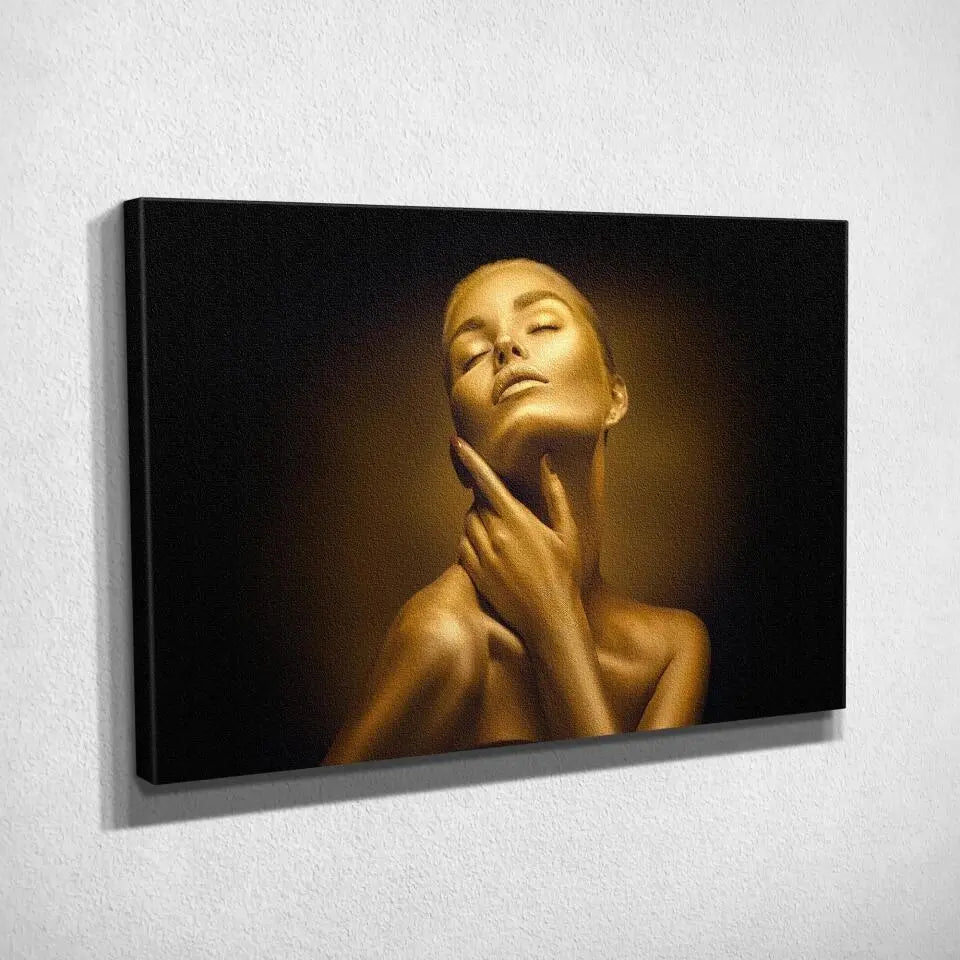 Tableau Femme sensuelle en or - Toile Unique