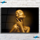 Tableau Femme sensuelle en or - Toile Unique