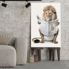 Tableau Lion aux toilettes - Toile Unique