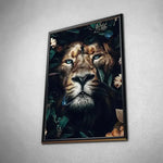 Tableau Lion feuillage - Vignette | Toile Unique