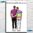 Tableau personnages - Couple Hommes Toile Unique.fr