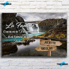 Tableau prénoms - cascade d'eau (famille) Toile Unique.fr