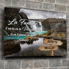 Tableau prénoms - cascade d'eau (famille) Toile Unique.fr