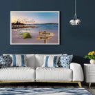 Tableau prénoms - plage et algues (famille) Toile Unique.fr