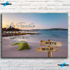 Tableau prénoms - plage et algues (famille) Toile Unique.fr