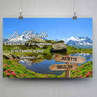 Tableau prénoms - plaine et montagne (famille) Toile Unique.fr