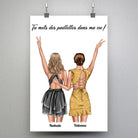 Affiche personnalisée couple de femmes, suspendue avec pinces