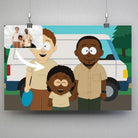 Affiche horizontale personnalisée style South Park, portrait de famille avec photo avant-après