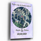 Affiche personnalisée maps style rond, exemple avec prénoms différents, plan de ville