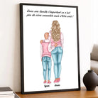 Affiche personnalisée mère et enfant, encadrée, ambiance chaleureuse