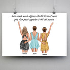 Affiche personnages groupe de copines personnalisée, suspendue avec pinces