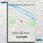 Grande affiche personnalisée maps style cadre total accrochée au mur, salon bibliothèque, variante