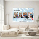 Grande toile famille personnalisée lettres MAMIE photo accrochée au mur, salon lumineux