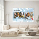Grande toile famille personnalisée lettres PAPI photo accrochée au mur, salon lumineux